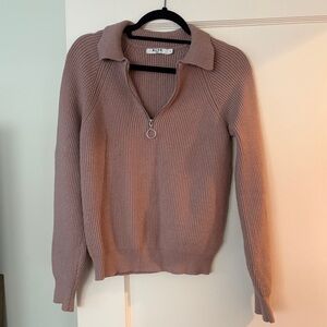 Dusty-pink NA-KD zip sweater